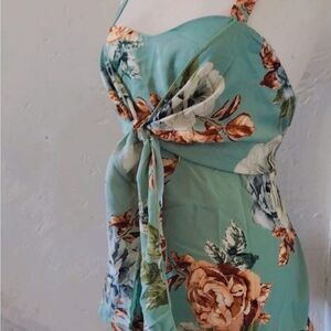 NWOT Shein Floral Tie-Front Tank